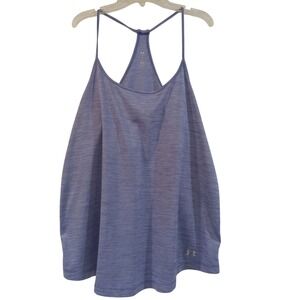 Under Armour Heat Gear Loose Fit Racerback Tank Top Blue Size LG Athletic